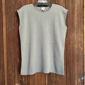 Armani Collezioni no sleeve beige top size 12
